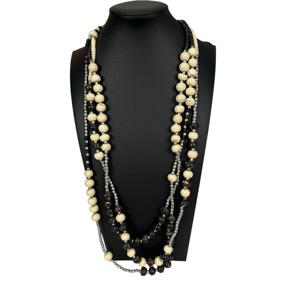 Vintage Brown Beige Necklace